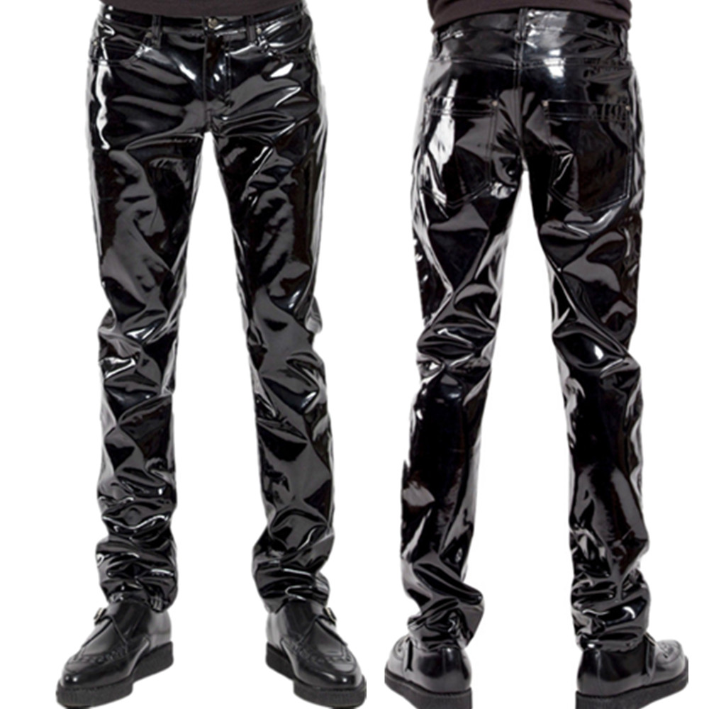 Sewing Latex - Glänzende PVC Latex Hosen Männer Motorrad
