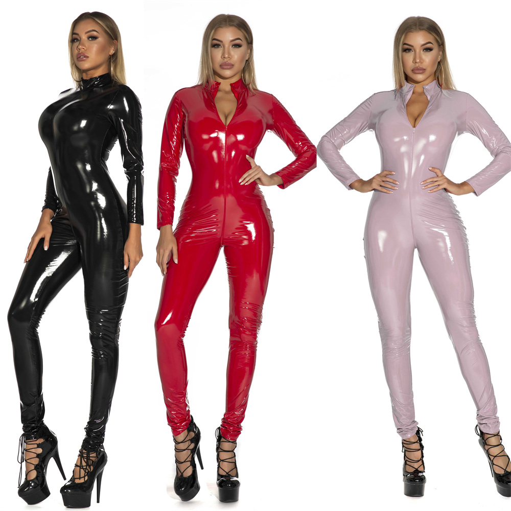 Frauen Sexy Shiny PU Kunstlede – Sewing Latex Bewertung und Preis