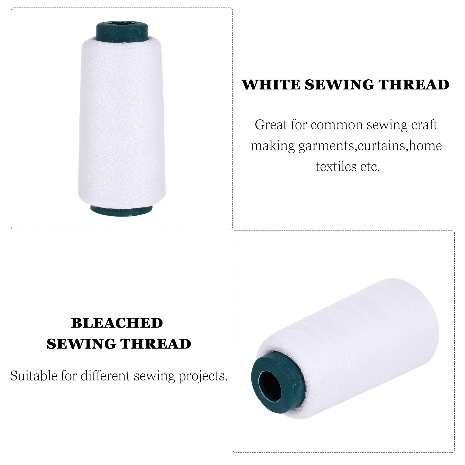 3000 Yards gebleichtes weißes  – Sewing Thread In Textile Bewertung und Preis