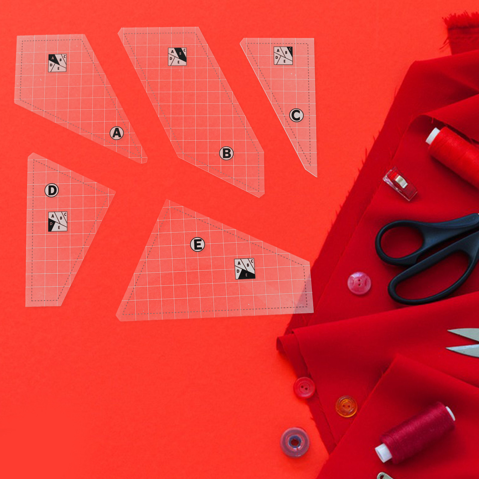 5-teiliges Quilt-Schablonen-Se – Sewing Gauge Ruler Bewertung und Preis